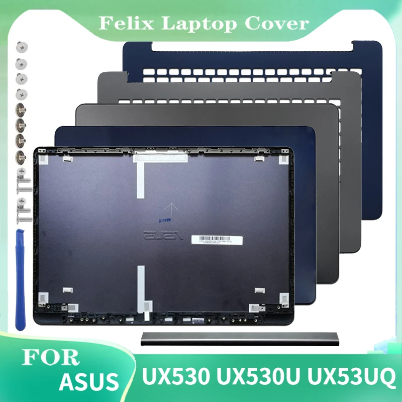 For ASUS UX530 UX530U UX53UQ LCD Back Cover Hinge Cover Palmrest Rear Lid Topcase 13NB0EG1AM0101 Blue Gray