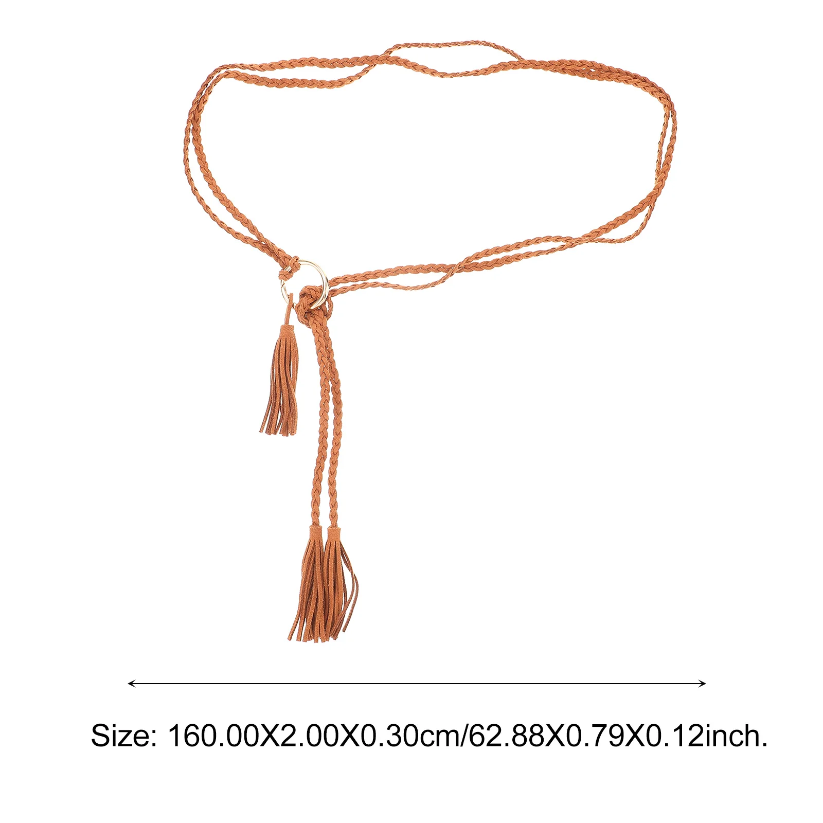 

Woven Tassel Tied Waist Belt Ladies Wide Pants Rope Dress Camel Retro Style Tassel Waist Belt Lady Dress Waistband