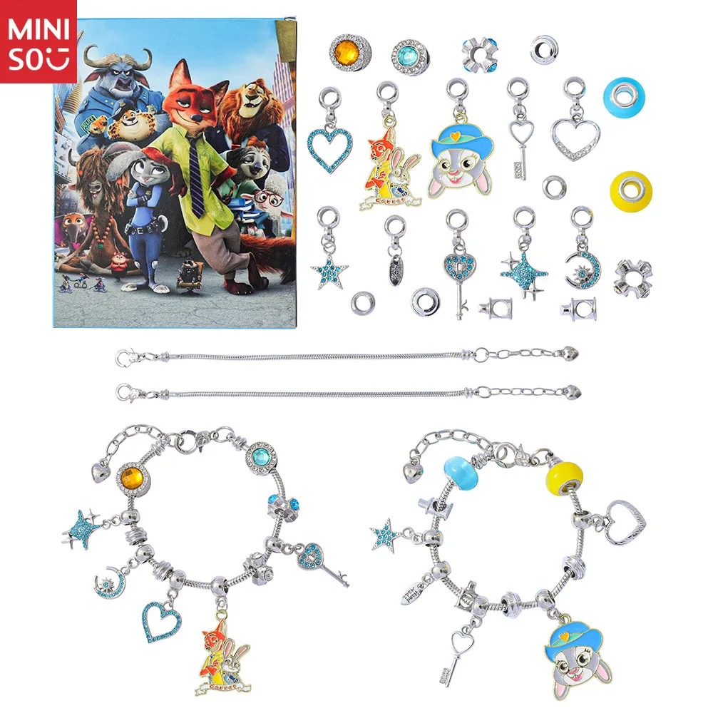 

Bestselling Zootopia Cartoon Anime Bracelet Set - DIY Pendant, 24-Grid Blind Box Jewelry