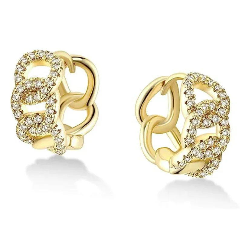 Sparkling Buckle Design, Personalized Fashion, Light Luxury Jewelry, European and American Micro Inlaid Zircon Ear Buckle