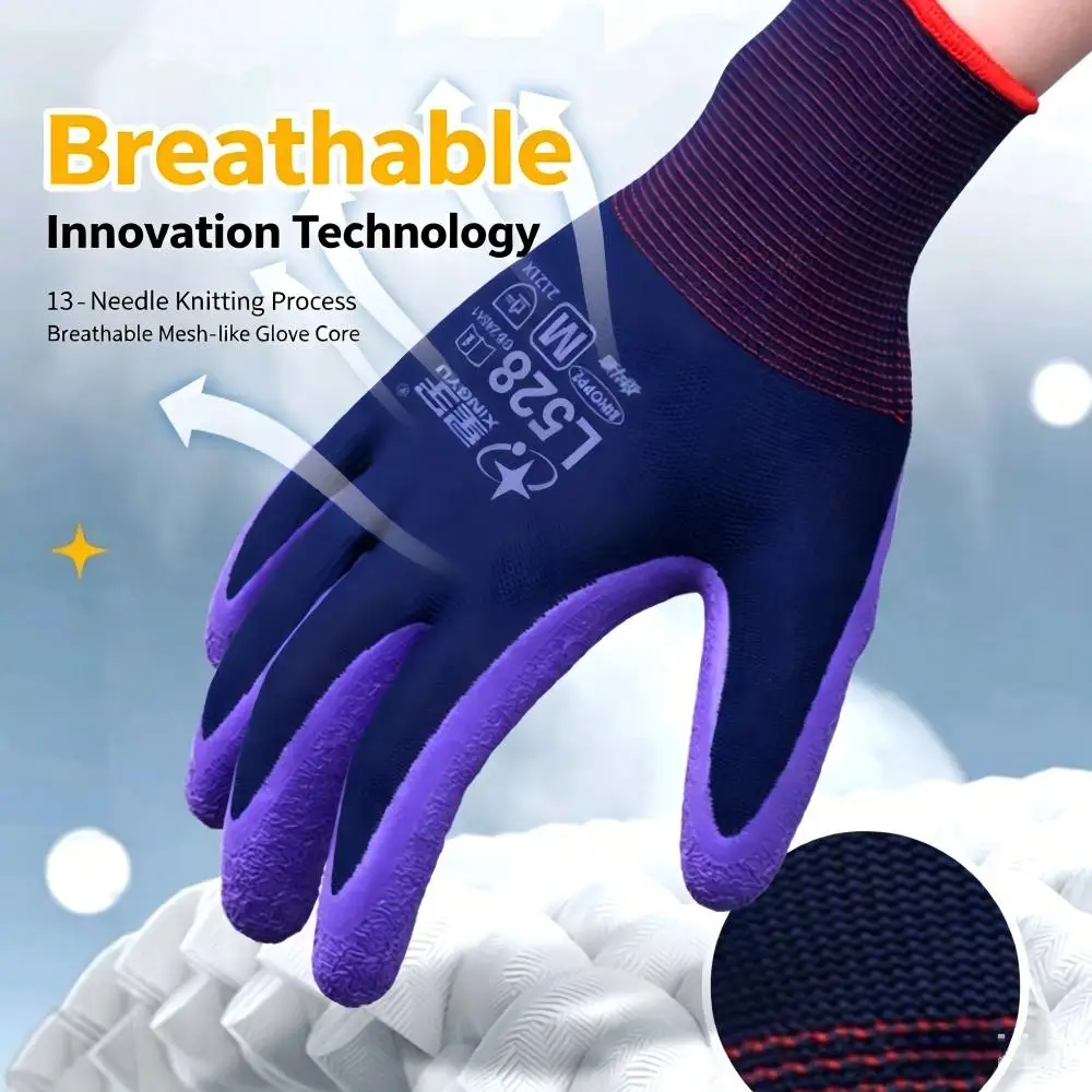 24PCS Wear-resistant Latex Labor Protection Glove Cold Resistant Anti Slip and Breathable Handling Sorting Gardening Work Gloves