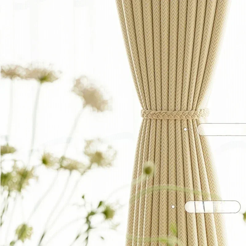 

High-quality Cream Curtains for Living Dining Room Bedroom Blackout Living Room Light Luxury French Matcha Green Chenille Decor