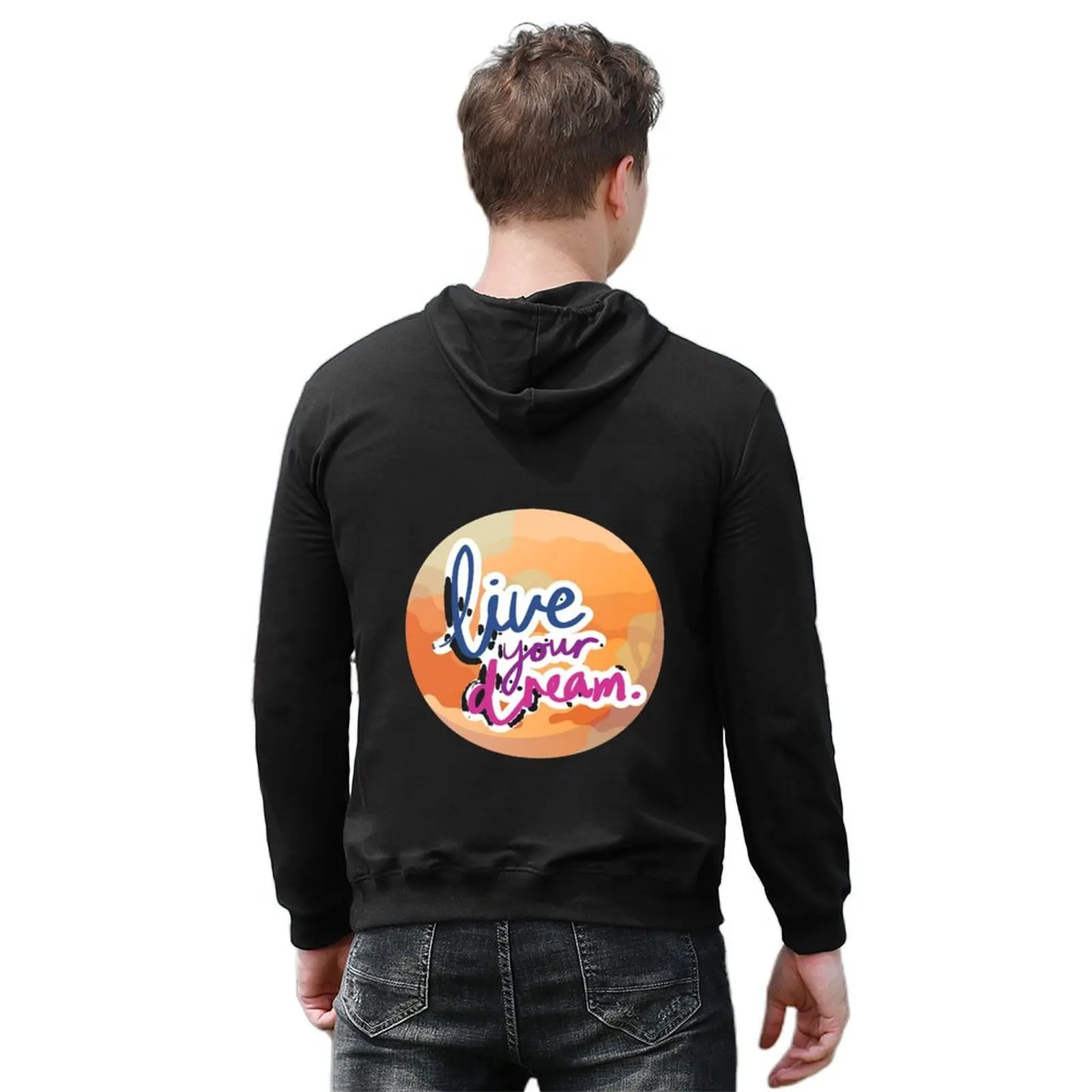 عش حلمك هوديي ملابس الخريف الكورية الرجال قميص العرق مجموعة معطف الرجال ملابس أنيمي هوديي