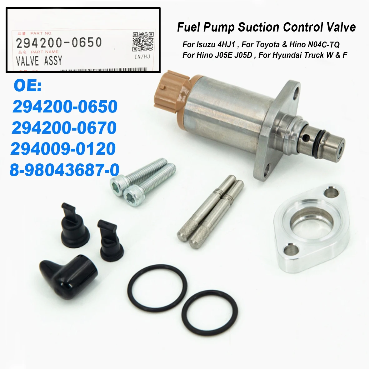 

294200-0650 Common Rail System Control Valve Fuel Injection Pump SCV Valve 294200-0670 For TOYO TA Dnya S05D ISUZU D-MAX