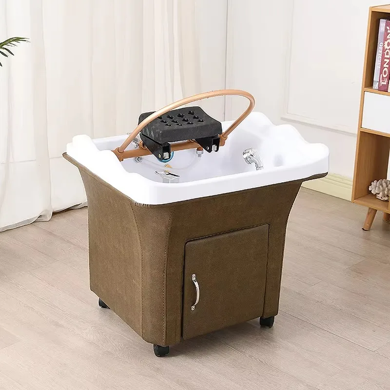 white washing ceramic mobile portable shampoo basin for hair salon shampoo chair