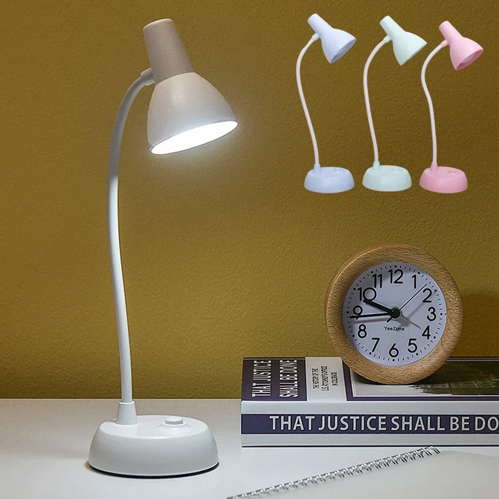 AA Battery USB Plug-in for Bedroom Reading LED Eye Protection Book Night Light Adjustable Angle Mini Clip-On Study Desk Lamp