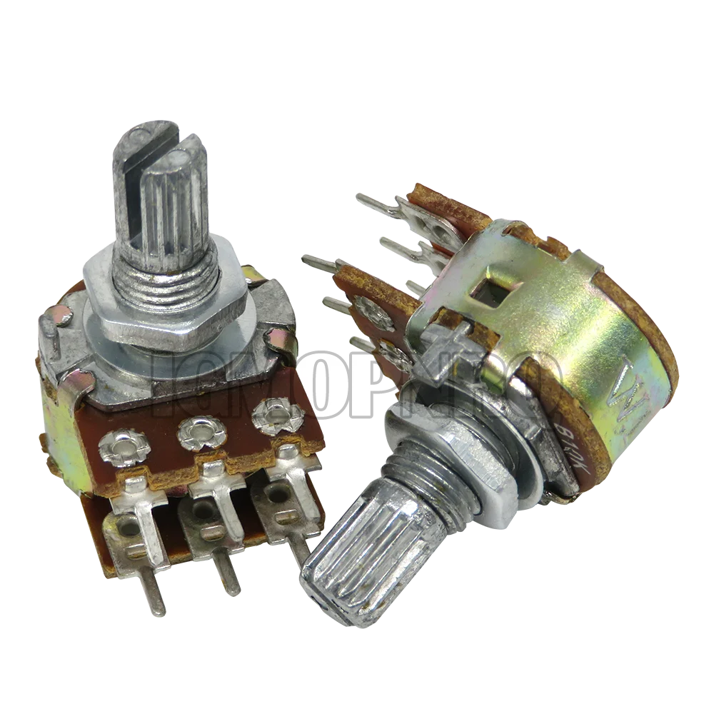 5PCS WH148 6Pin B1K B2K B5K B10K B20K B50K B100K B500K B1M Shaft Amplifier Dual Stereo Potentiometer 1K 2K 5K 10K 50K 100K 500K