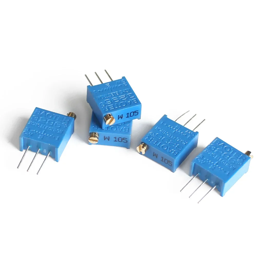 10PCS 3296W Trimming Potentiometer1K 2K 5K 10K 20K  50K 100K 200K 500K Potentiometer Precision Adjustable Resistance Multi-turn