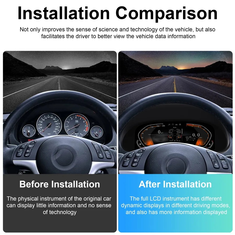 Cluster Dashboard for BMW X5 E53 1999-2005 5 E39 1995-2003 E38 Speedometer LCD Instrument Panel Digital Instrument