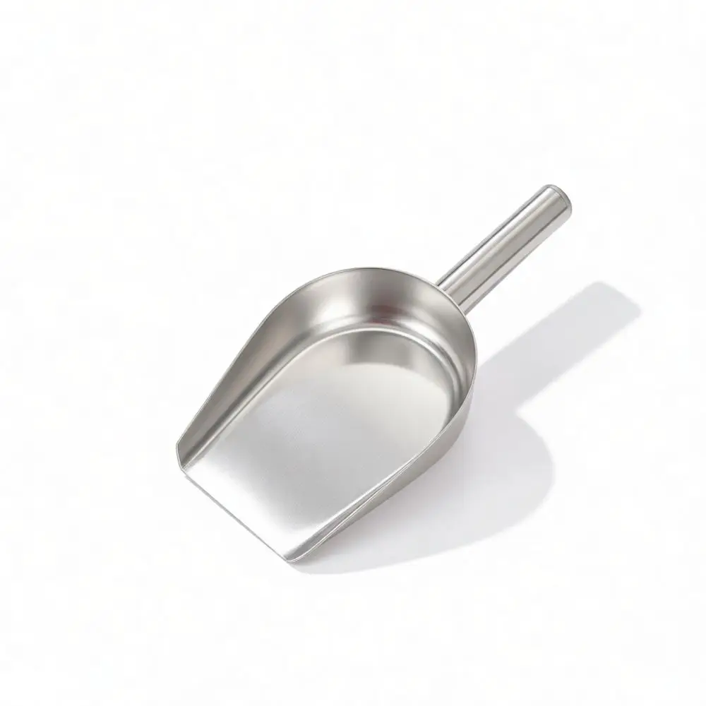 Professional Stainless Steel Ice Scoop Solid Metal Shovel For Flour Coffee Beans Tea Sugar Kitchen Prep Utensils Supply