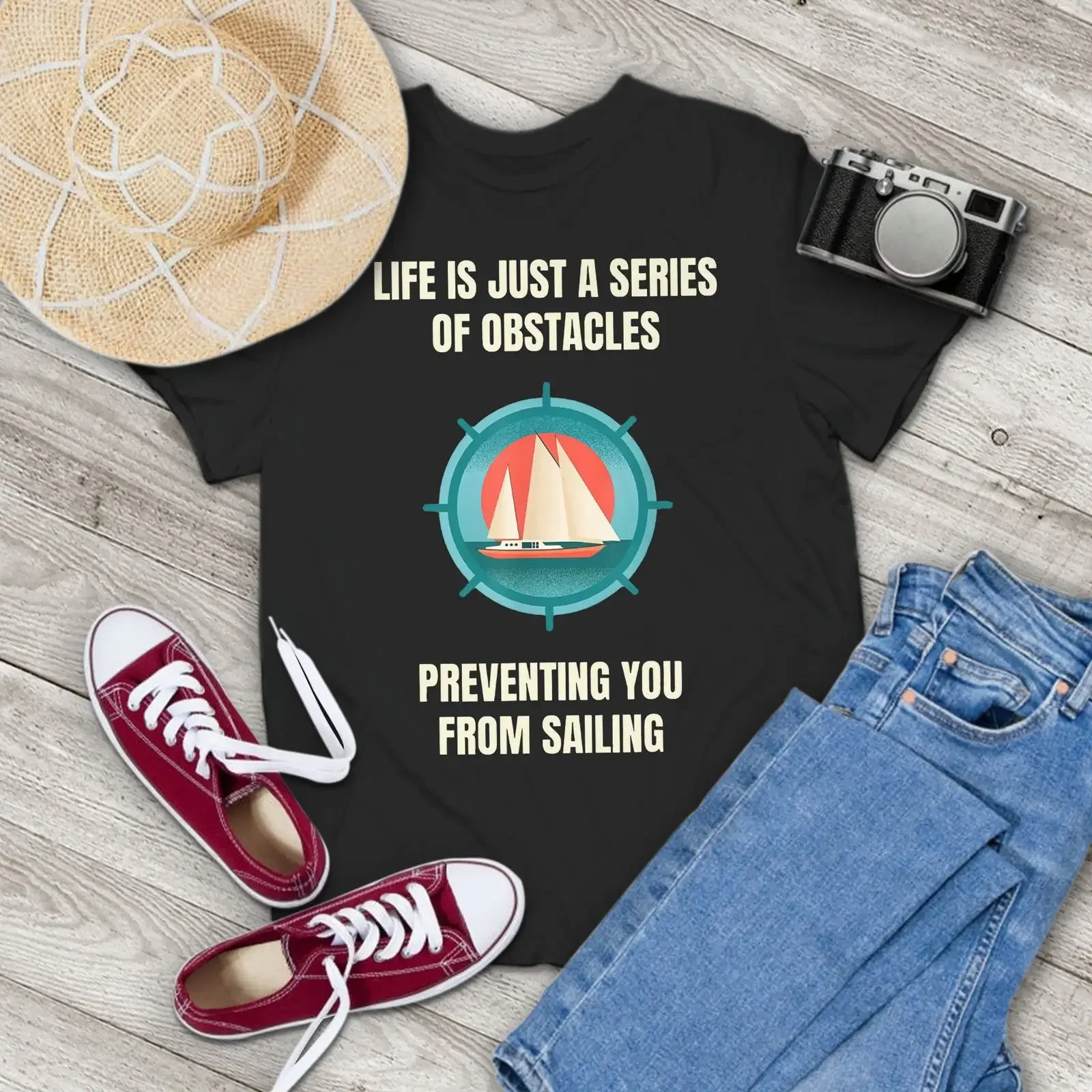 Funny Sailing Quote Sailboat T Shirt Sailor Captain Yacht Nautical Lover Casual for You and Your Family vintage Washed graphic