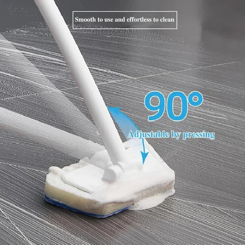Portable cleaning bathroom wall brush multifunctional long handle detachable sponge brush tile floor bathtub brush shell image 4