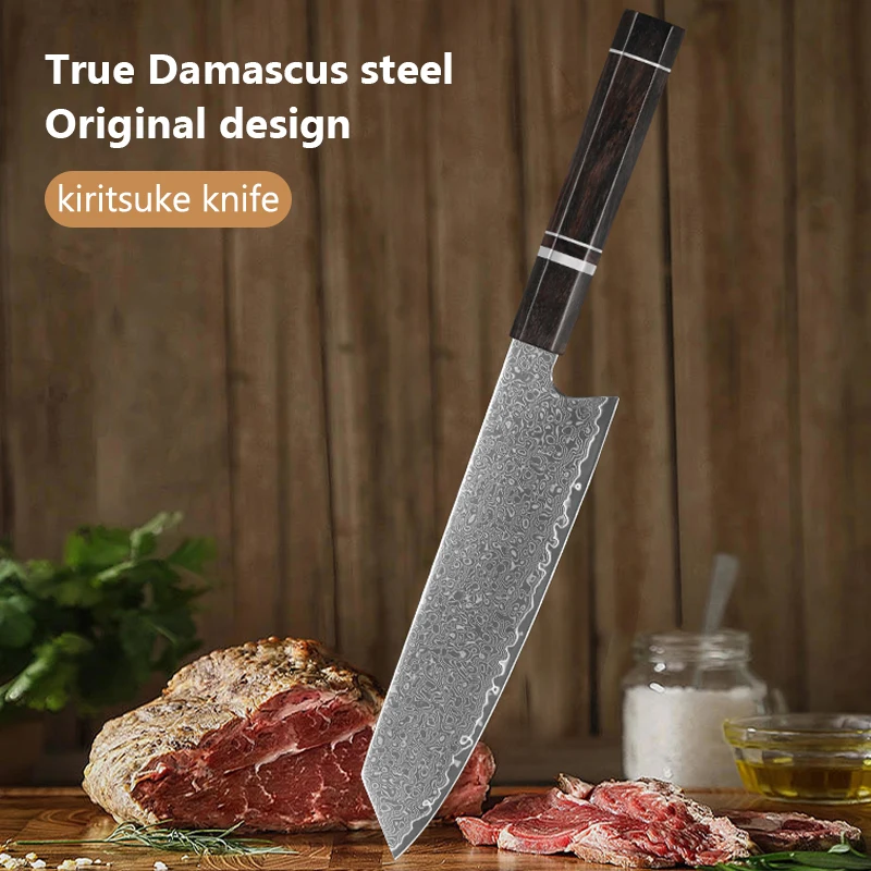 

8 ″ VG10 Kiritsuke Knife 67 Layers Damascus Chef Knife Estaurant Splitter carbon steel Japanese Kitchen Knife With Ebony Handle