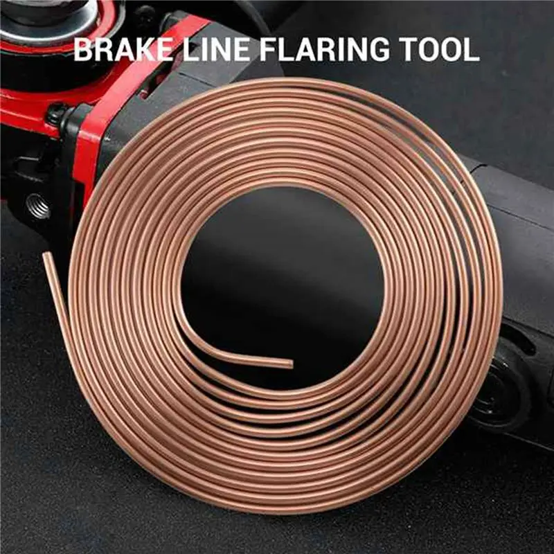 A60E-2Pcs 25FT 7.62M Tube Nuts Car Roll Tube Coil Of 1/4 Inch OD Copper Nickel Brake Pipe Hose Line Piping Tube Tubing
