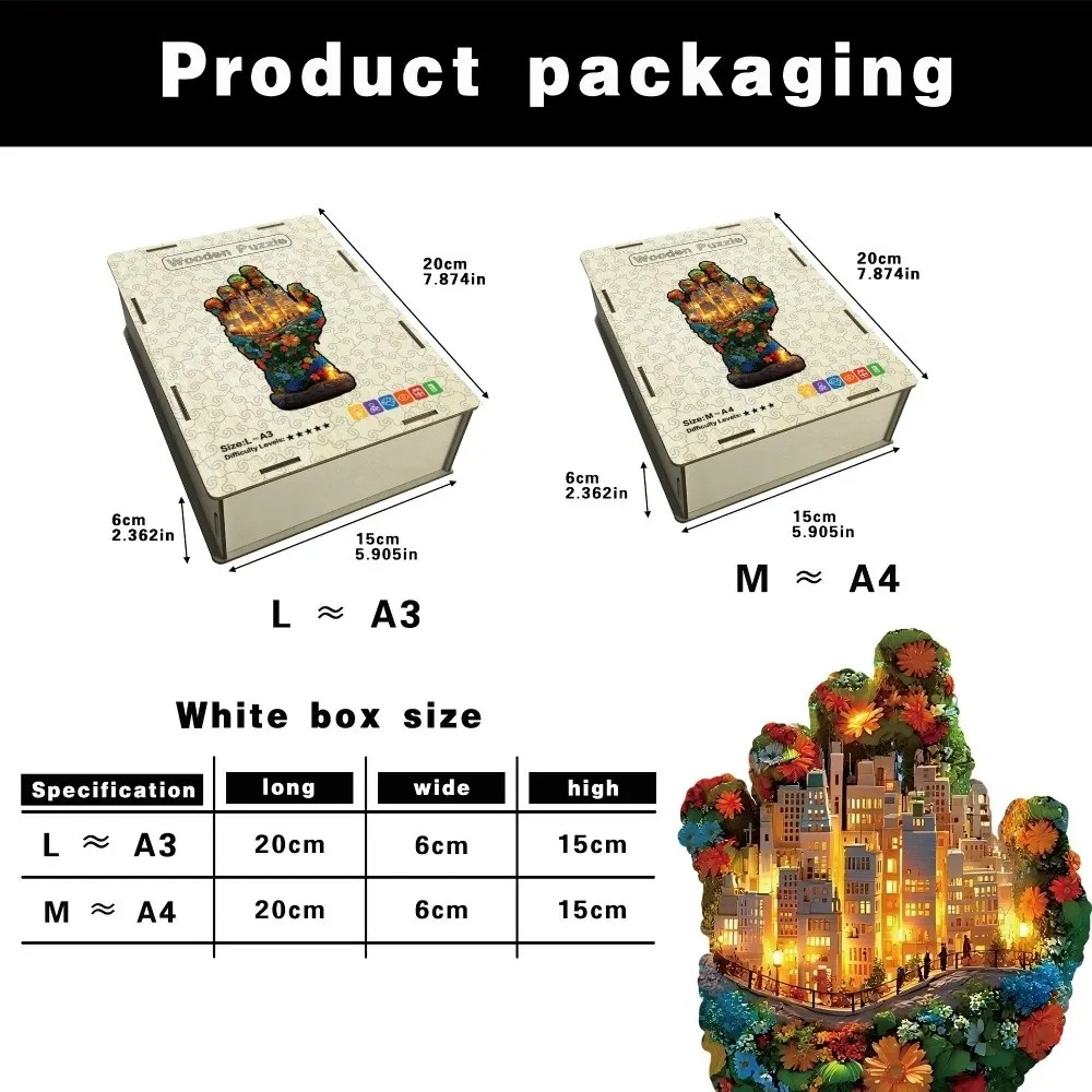 

Деревянный материал Пазл с ладонью Высокая сложность Оригинальный дизайн Нерегулярная головоломка Художественный стиль Декомпрессионная головоломка неправильной формы