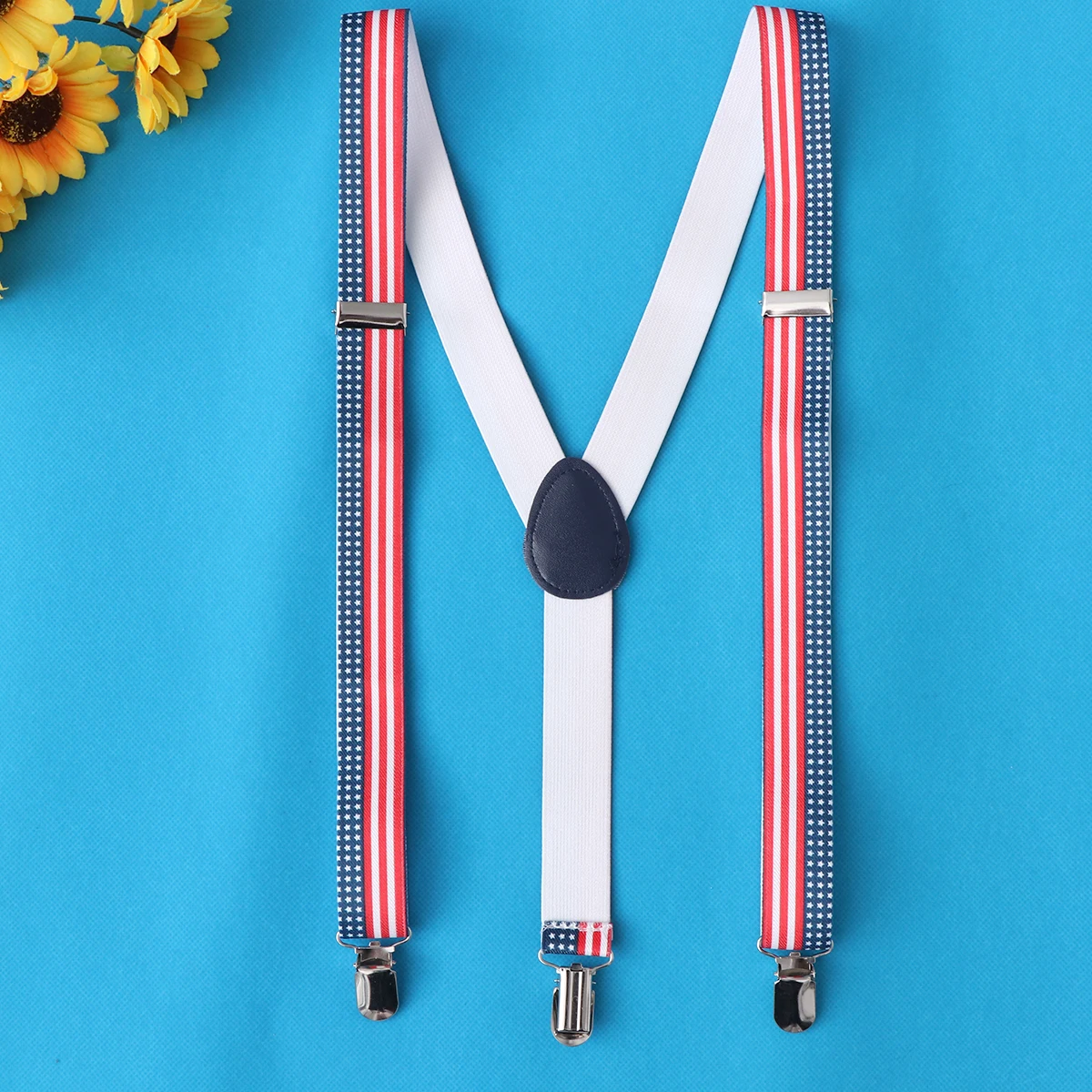 

1Pcs US Flag Elastic Adjustable Suspenders Comfortable Clip-on Y-shaped Braces for Fashion Lovers