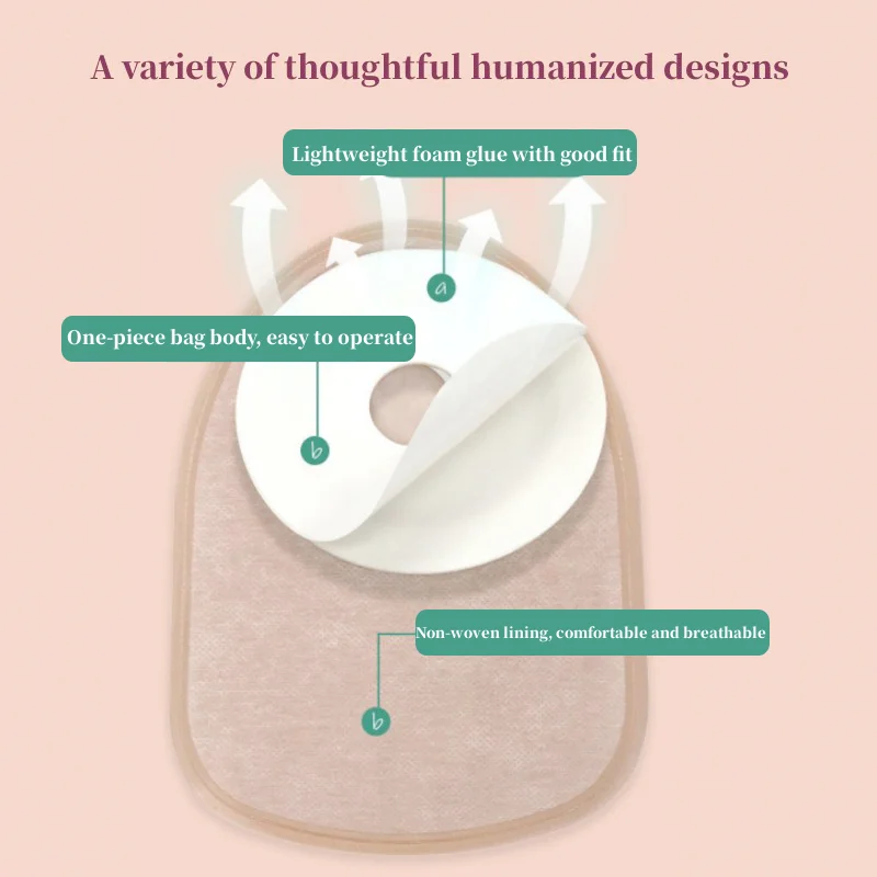 10PCS Colostomy Bag Disposable One-piece Ostomy Bag Closed Stool Bag Disposable Adhesive Anorectal Stool Bag Ostomy Care