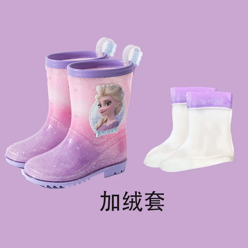 

Disney girls cartoon frozen boot elsa princess Fashion boots children's shoes