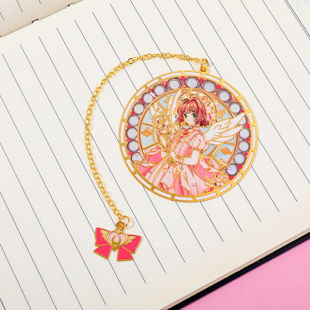 Segnalibro in metallo Magical Girl: Sakura no Sakura Accessori per libri per gli amanti degli anime Materiale scolastico per studenti Cancelleria per ufficio per insegnanti