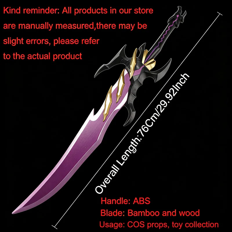 76CM Anime Cosplay Props Sword Replica Model With Sheath Fantasy Style Costume Accessory For Halloween Party Collection Display Ornamen