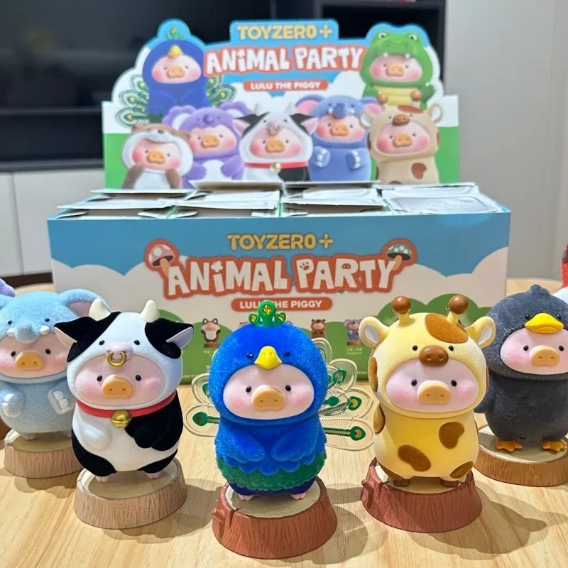 متوفر في المخزون الأصلي لولو الخنزير الحيوان سلسلة الحفلات صندوق أعمى لطيف أصبع عمل الشكل الفيل أنيمي الدمى اللعب الهدايا الساخن
