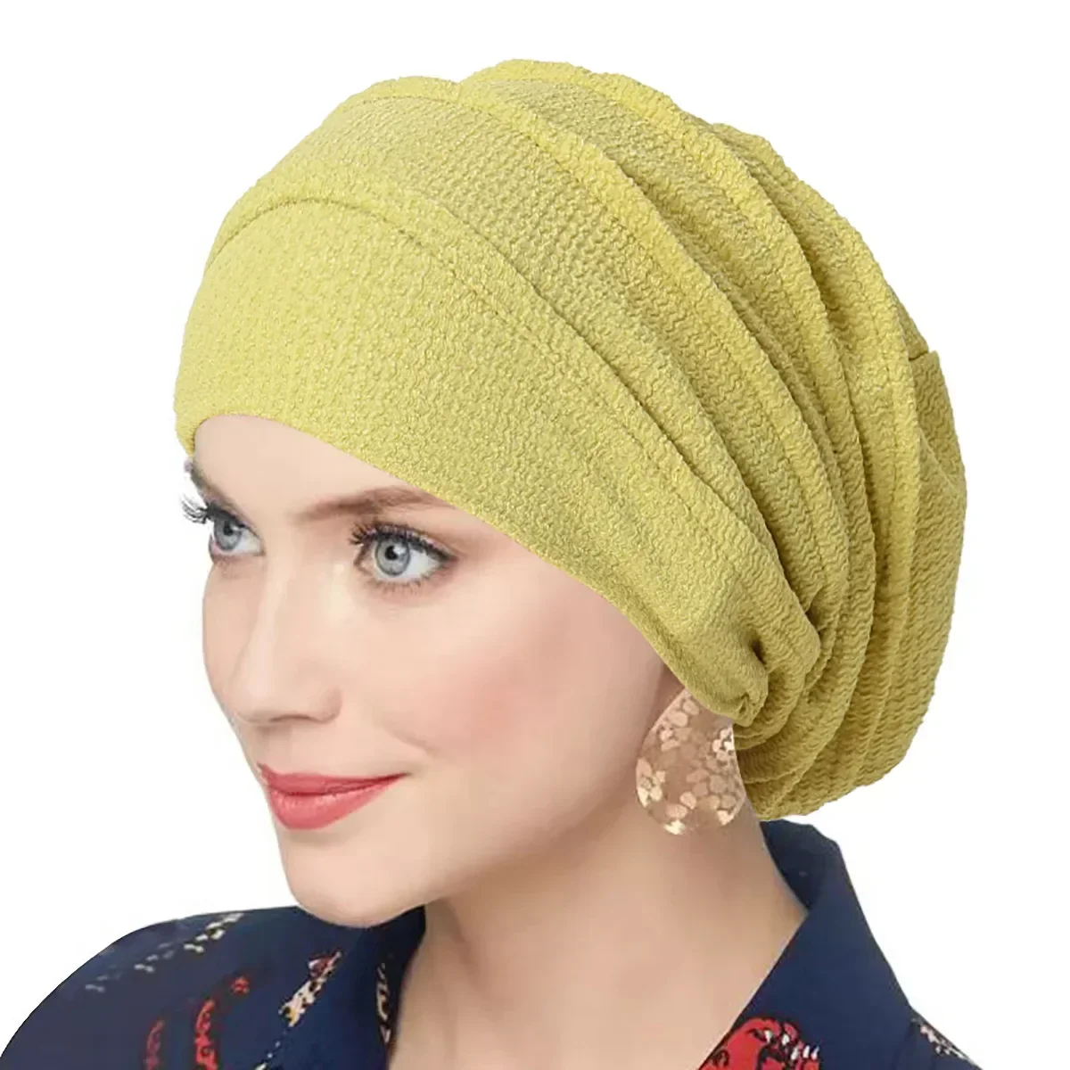 Muslim Women Baggy Beanies Bonnet Inner Hijab Hat Turban Cancer Chemo Cap Islamic Headscarf Hair Loss Head Wrap Turbante Mujer