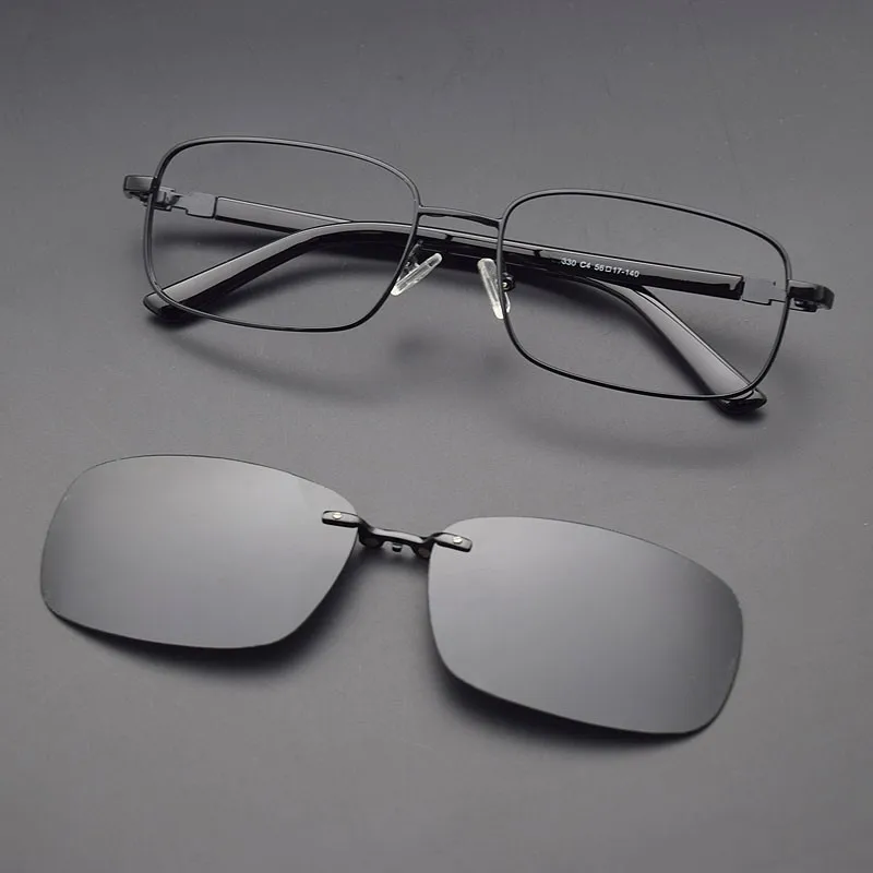 

Glass Frame Male Full Frame Myopia Glasses Magnet Polarized Clip Sunglasses On Frames Square For Men Acetate Temple