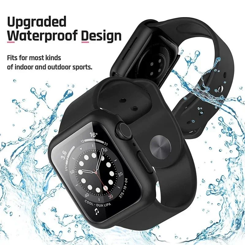 Screen Protector Case For Apple Watch 45mm 41mm 44mm 40mm Glass Cover Accessories for iWatch series 10 9 8 7 6 SE 5 4 42mm 46mm