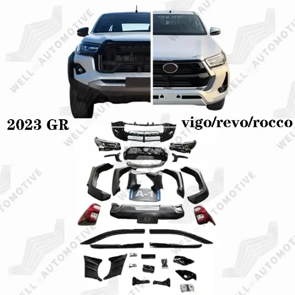 

New Style Off-Road Parts Front Car Bumpers ABS Grille Black Body kits For hilux 2021 Upgrade To GR SPORT 2023