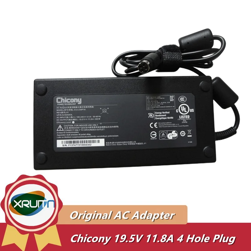 Chicony 19.5V 11.8A 230W A12-230P1A A230A003L ADP-230EB T AC Adapter Charger For CLEVO P770DM P750ZM P177SM P775DM GAMING Laptop