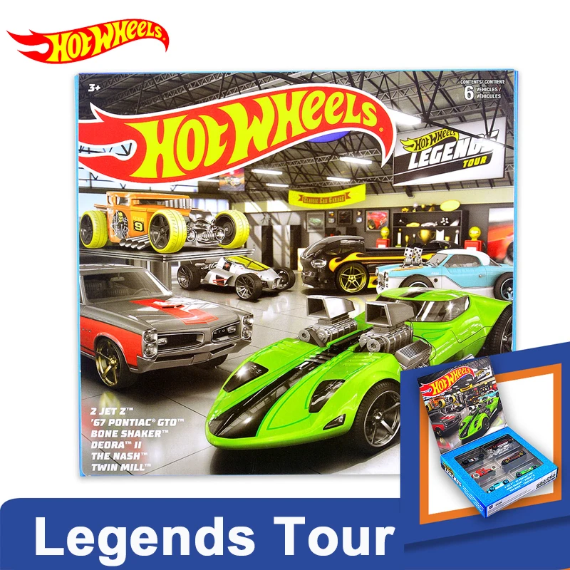 Original Hot Wheels Car Legends Tour 2 JET Z 67 Pontiac GTO Diecast 1/64 Bone Shaker Deora Kids Boys Toys for Children Gift