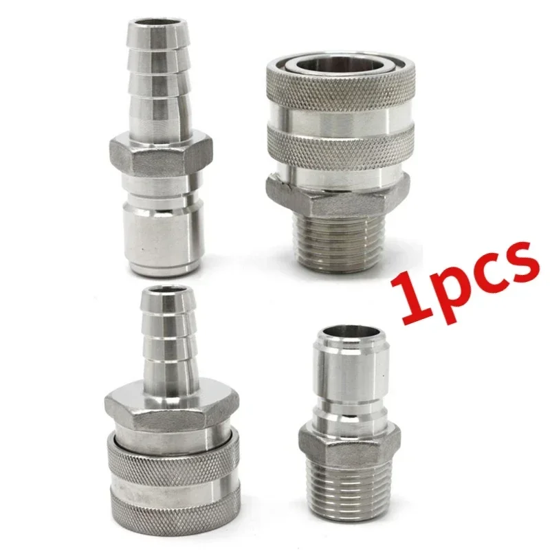 

Homebrew Quick Disconnect Home Brewing Stainless Steel Quick Disconnect Barb Hose To MPT Set High Temp Silicon Gasket for DIY