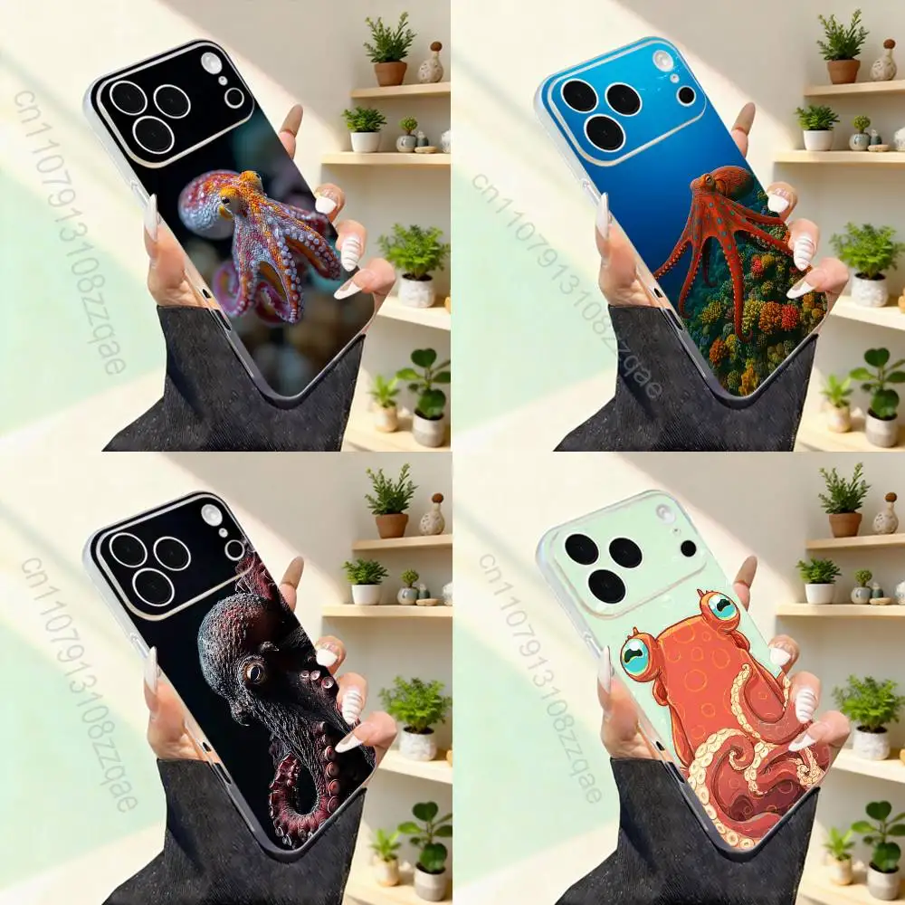 

Ocean Octopus-s Marine Life For iPhone 11,12,13,14,15,16,17,Pro,Max,Plus,Mini,SE4,E Phone Case Magnetic For Magsafe Wireless