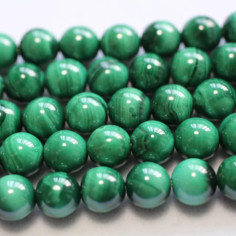 Meihan 100% Natural Malachite 6-12mm Smooth Round Loose Beads Stone Hot Selling Sroducts For Jewelry Making Design DIY