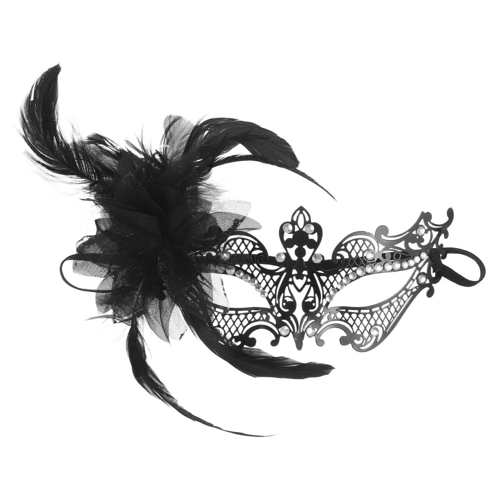 

Half Face Masquerade Mask Metal Rhinestone Carnival Costume Women Man Halloween New Years Masks Accessories