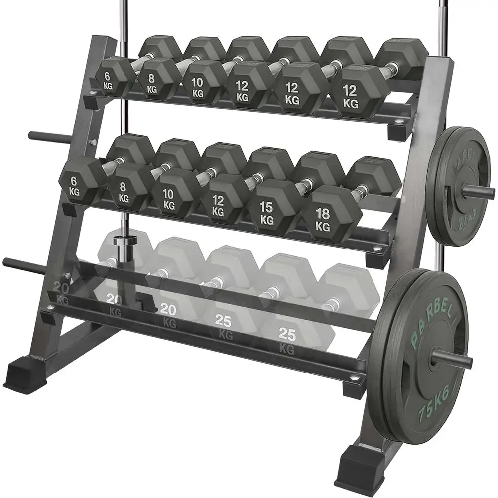 

3-Tier Adjustable Dumbbell Weight Rack, 1100 lbs Capacity