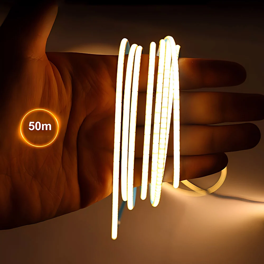 

Светодиодные ленты COB, 10 шт. * 5 м, DC12V/24V, высокая яркость, 400 светодиодов/м, 3 мм/5 мм/8 мм, диммируемые, линейные, 3000K/4000K/6000K, 50 м