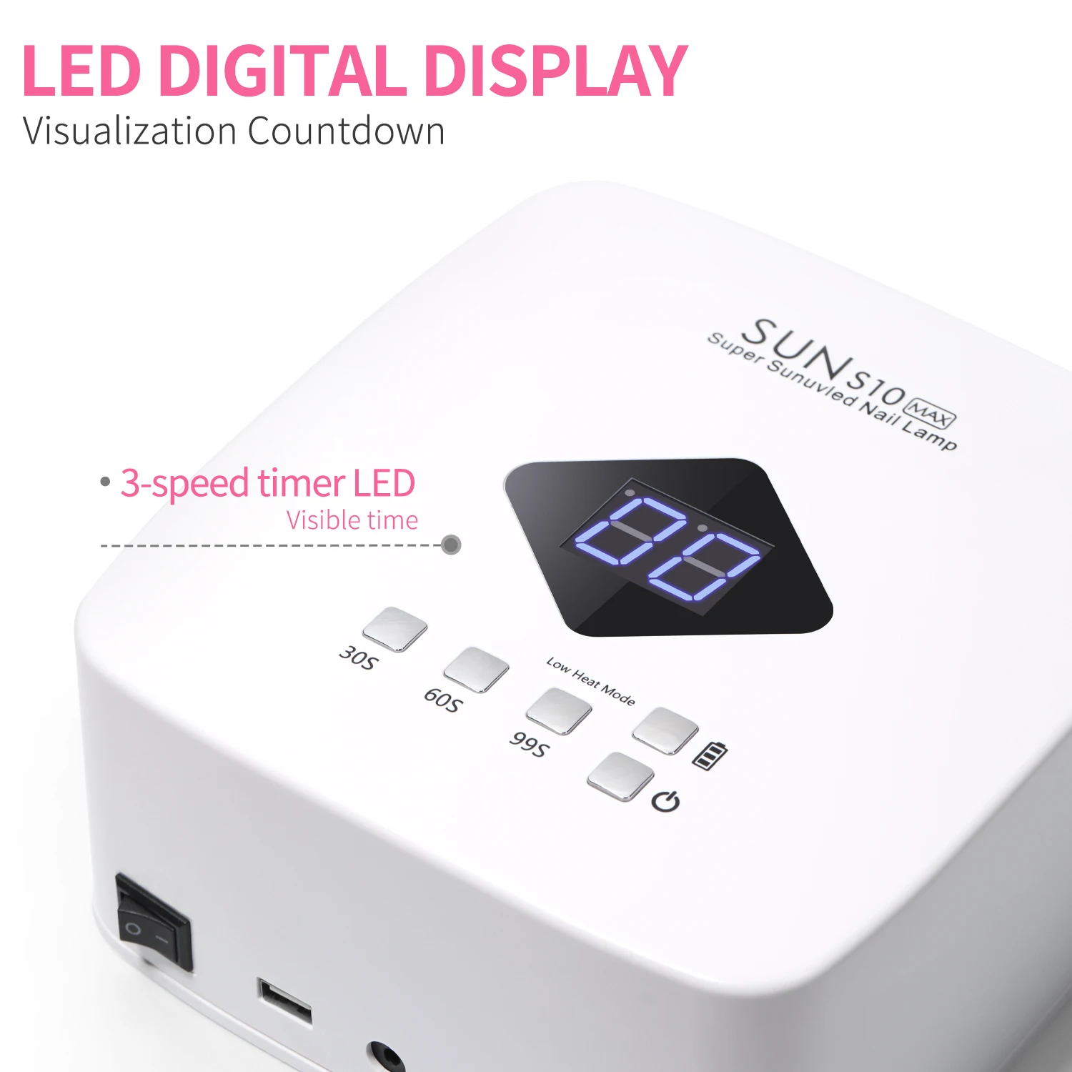 120 W UV LED-nagellamp Professionele 30 LED's nageldroger met 3 timerinstellingen Oplaadbare manicurelamp voor het uitharden van alle nagels Gel