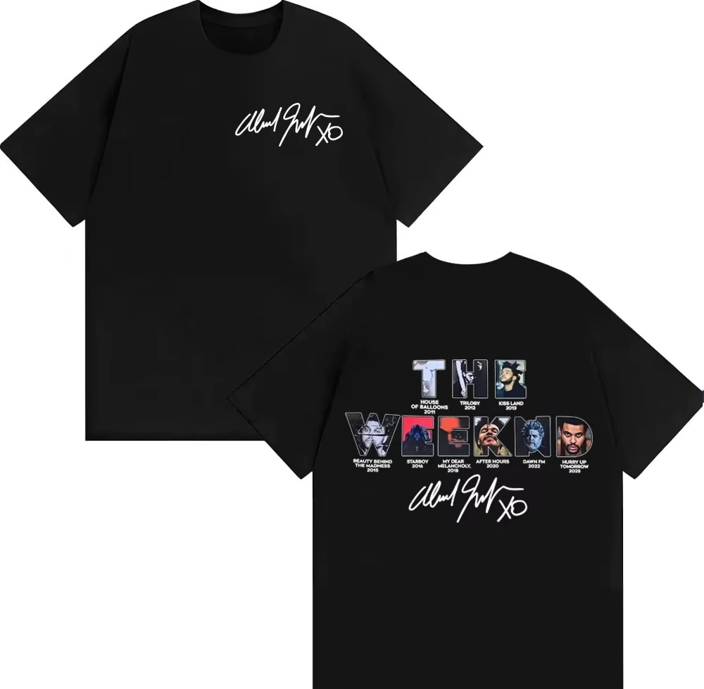 The Weeknd Hurry Up Tomorrow Album Cover 2025 T Shirt Men's Clothing High Street Short Sleeve T-shir