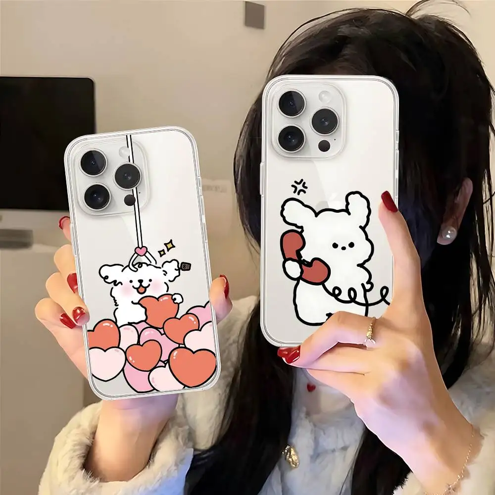 حافظة هاتف لطيفة M-Maltese-S لهاتف آيفون 17 16 15 14 Plus 13 12 11 Pro Max غطاء خلفي شفاف مضاد للصدمات