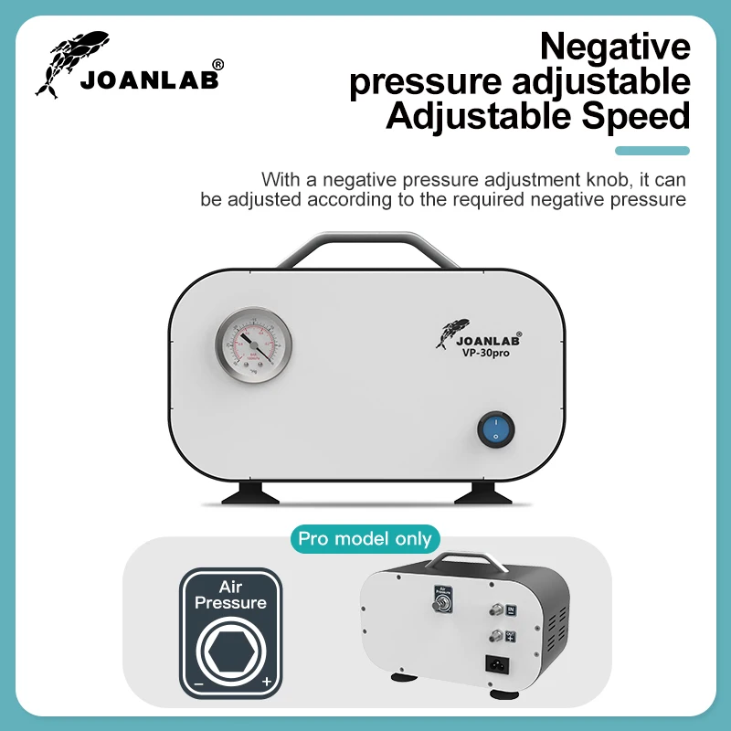 JOANLAB Oil-free Diaphragm Vacuum Pump Laboratory Filter Pump Portable Negative Pressure Pump Adjustable Pressure Lab Equipment