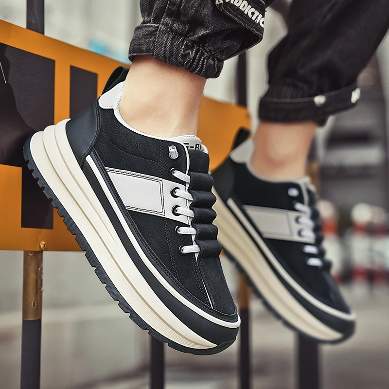 

Новинка 2023 года, осенняя модная универсальная удобная дышащая повседневная мужская обувь с толстой подошвой и низким вырезом для бега в стиле ретро