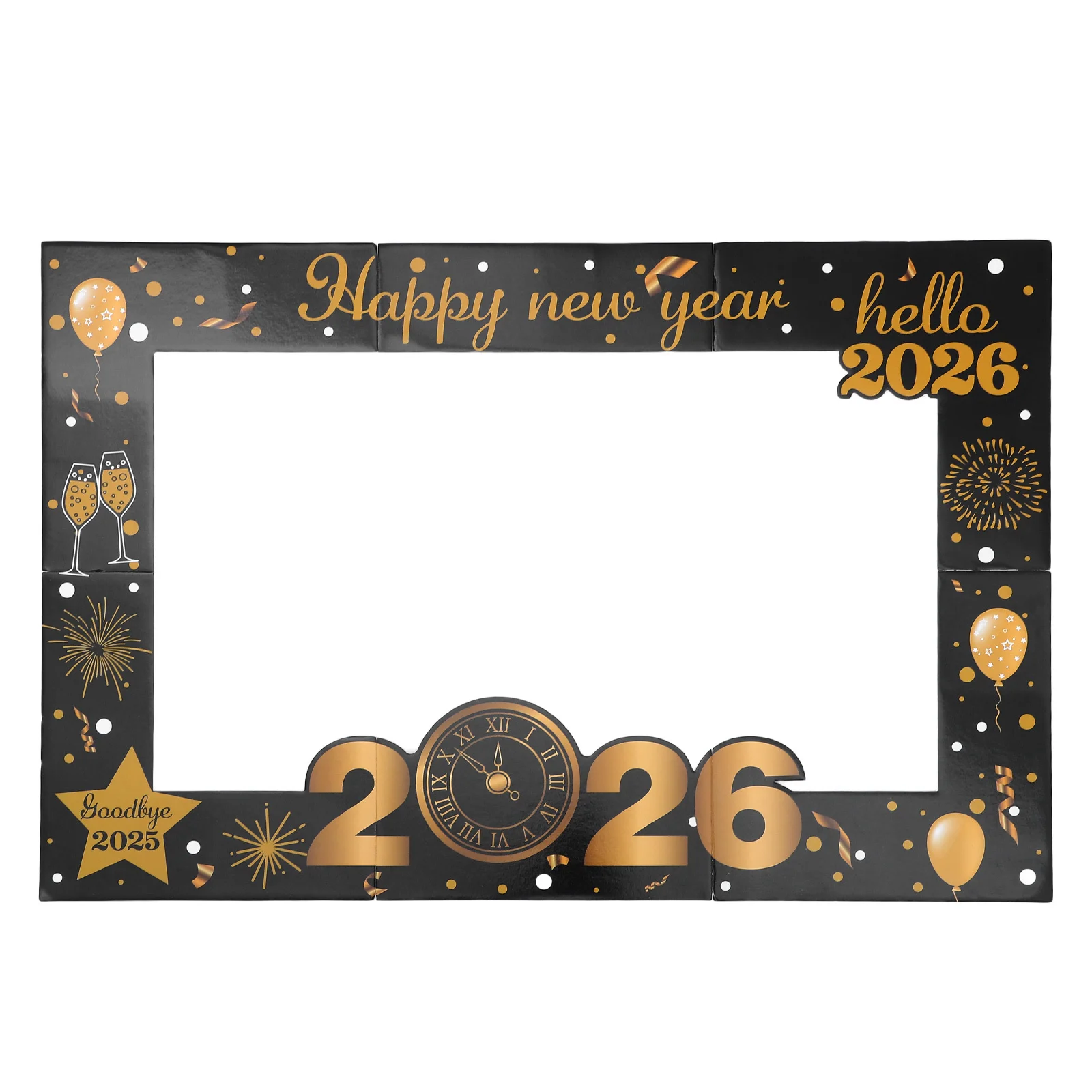 

2026 New Years Party Photo Frame Sturdy Foam Booth Selfie Props Happy New Year Eve Decor 2026 Photo Booth Decorations