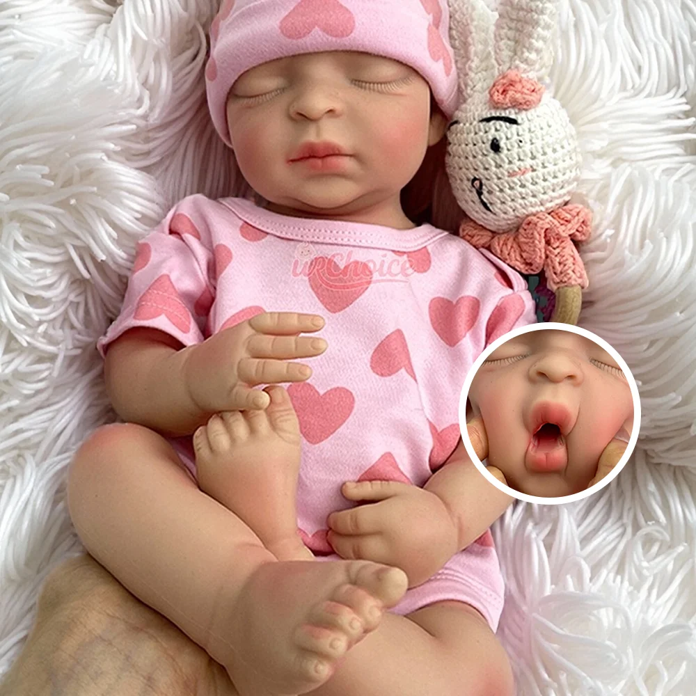

17 "силиконовая кукла реборн, водонепроницаемая для девочек, реалистичная роспись, спящая кукла Bebe, 3D кожа, видимые вены, коллекционные художественные куклы