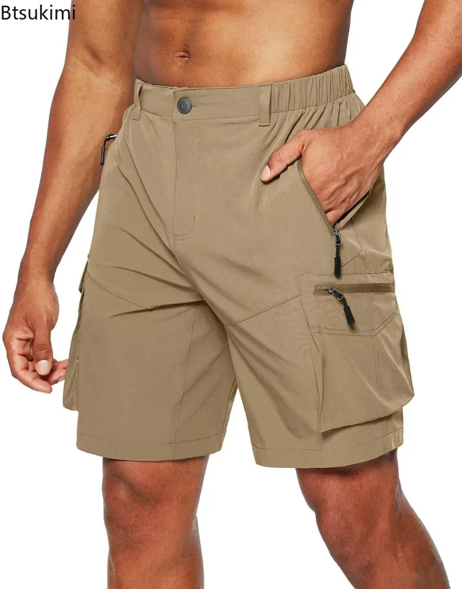 Zomer Sneldrogende Cargo Shorts Heren Camping Wandelen Outdoor Casual Sport Korte Broek Multi-Pockets Ontwerp Werk Shorts Voor Heren