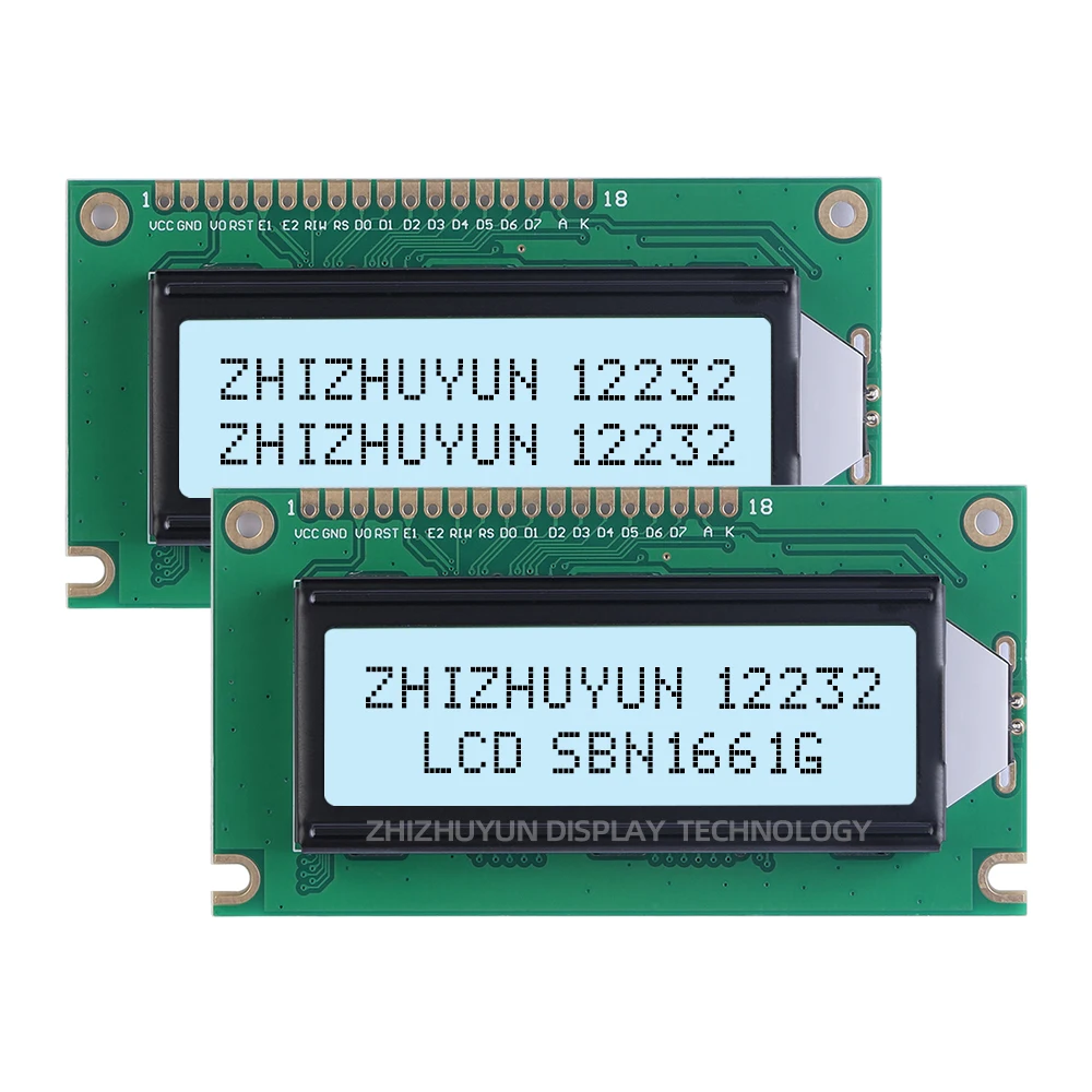 Módulo De Tela De Exibição LCD, Membrana Verde Amarela, Tela De Exibição LCD Inglesa, 12 232B1, 122x32, 5V, 12232B1