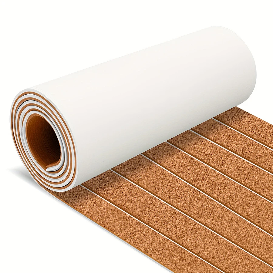2400*600mm EVA Foam Boat Flooring Marine Self-Adhesive Decking Faux Teak Sheet Jon Swim Platform Helm Pad RV Caravan Motorhome