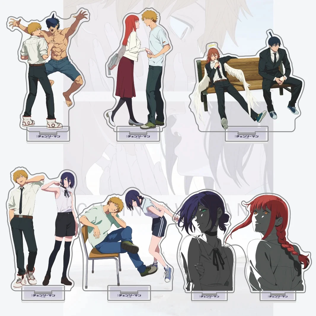 Chainsaw Man Acrylic Stand Figure, Denji Makima Reze Aki Angel Devil Anime Standee, Desktop Decoration Figure Ornaments Keychain