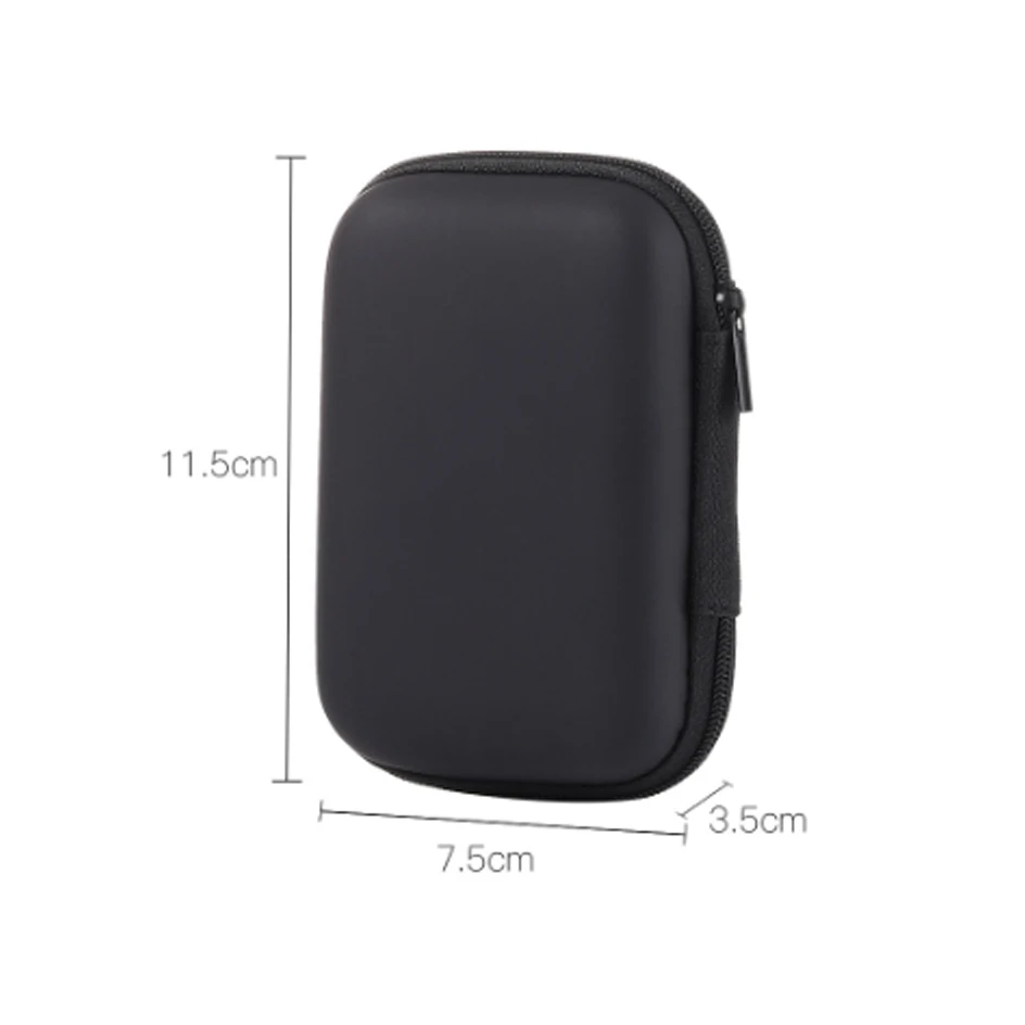 Saco portátil do armazenamento do fone de ouvido, saco do armazenamento do curso, estojo de carregamento, organizador do cabo do USB, saco do cabo do auricular, saco quadrado do zíper, 2Pcs