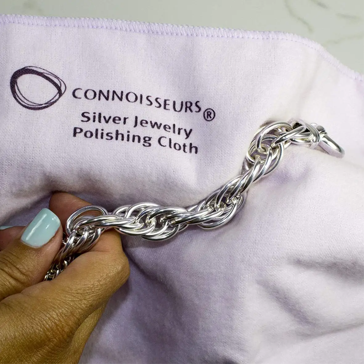 Connoisseurs UltraSoft Silver Cleaning Cloth Jewelry Polishing Anti-tarnish for Cleaning Tableware Watches Artware